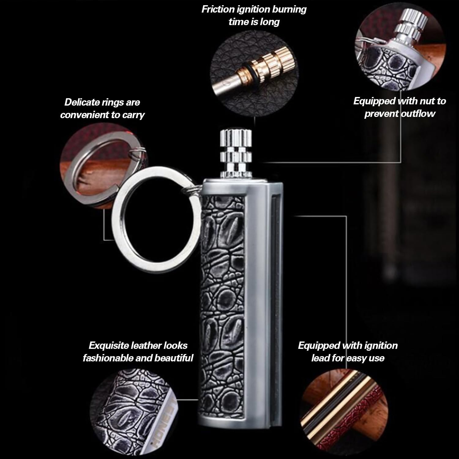 Fire Starter Lighter Waterproof Metal Keychain Camping Survival Fire Starter