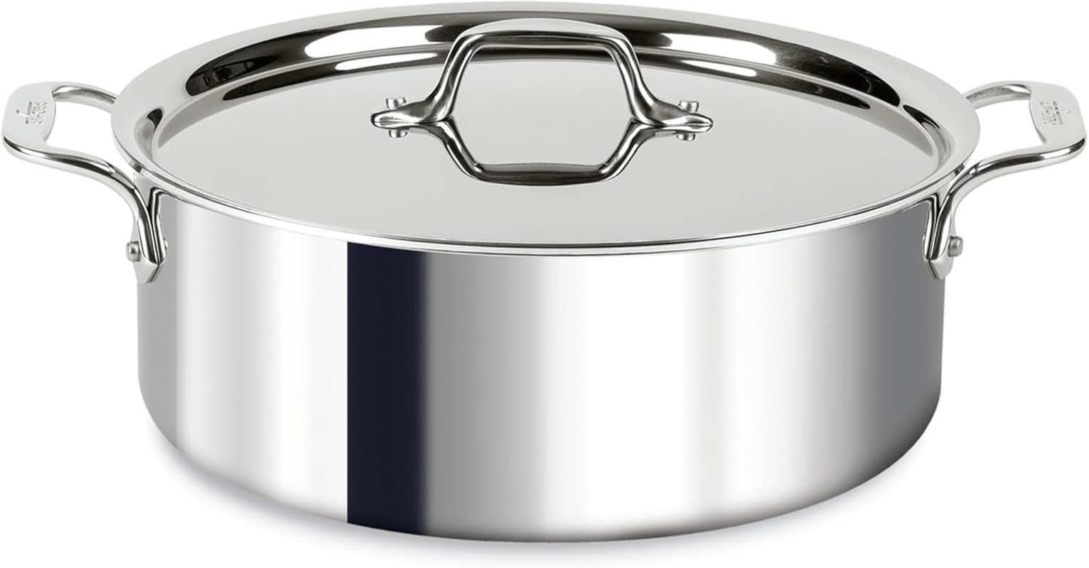 All-Clad 4506 Stainless Steel Tri-Ply Bonded Dishwasher Safe Stockpot with Lid/Cookware, 6-Quart, Silver image number 6