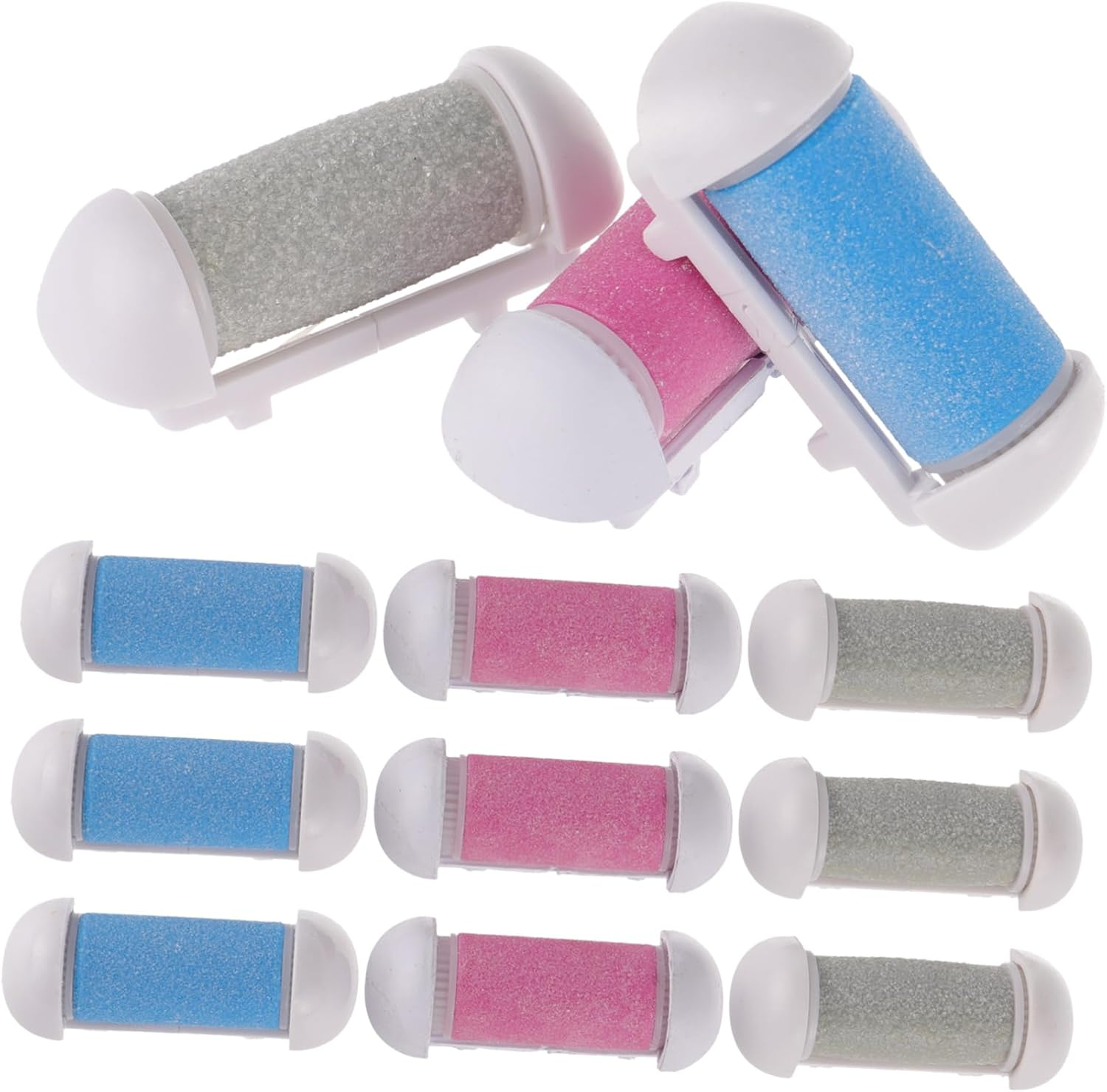 NULYLU 12Pcs Foot Exfoliator Replacement Roller Heads for Pedicure Callus Removal