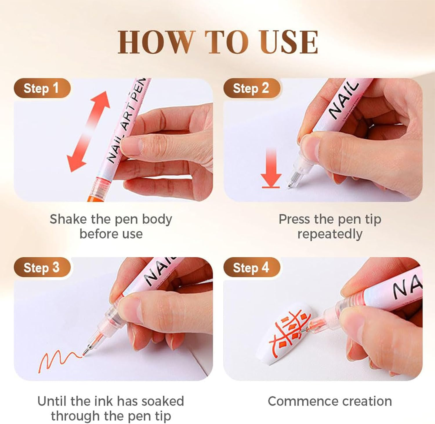 12 Colors Nail Art Pens Set, Nail Art Markers Polish Pen, Point Graffiti Dotting Pen Drawing Painting Liner Brush for Beauty Adorn Manicure Tools (12PCS) image number 5