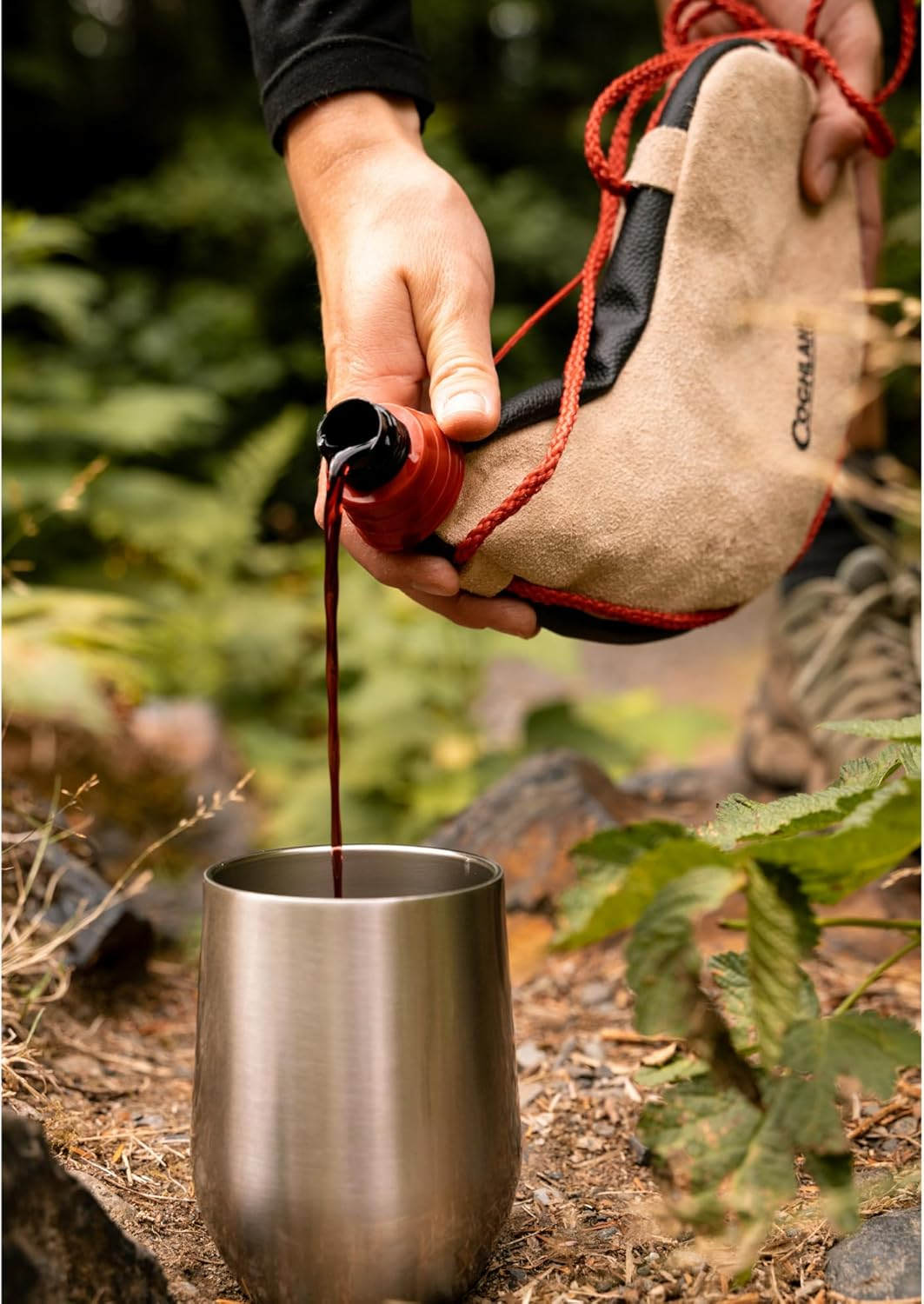 Coghlan'S Traditional Spanish Bota Bag, 0.26 Gallon (1 Liter) Leather Wine Flask with Braided Strap &ndash; Durable Poly Lining for Camping, Hiking, and Outdoor Adventures image number 2
