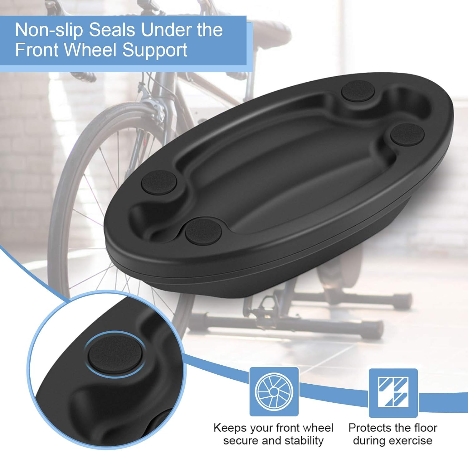 Black Bike Wheel Training Stand Front Wheel Riser, Indoor Trainers, Wheel Riser Block, Cycling Front Wheel Riser image number 3