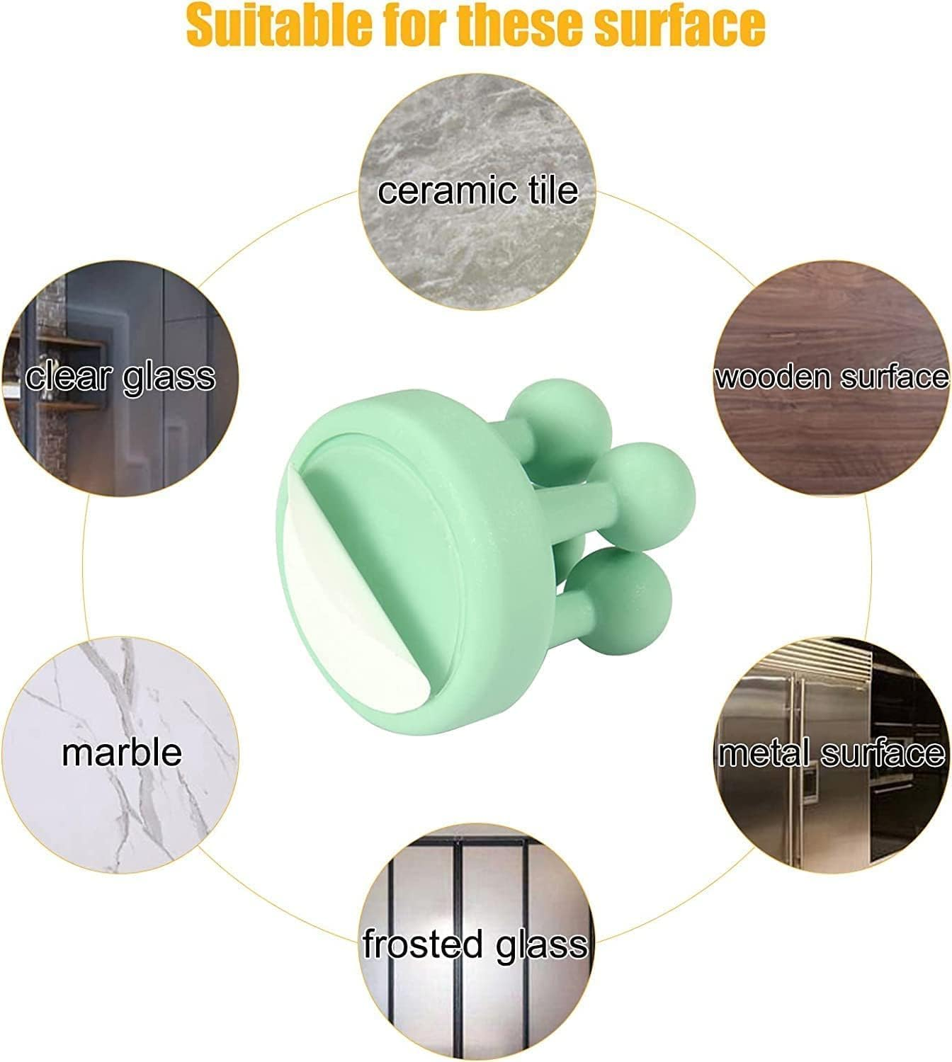 Wall-Mounted Silicone Toothbrush Holders - 12Pcs Razor Hooks Adhesive Wall Mounted for Hanging Towel Key Plug Cable, Utility Decor Stick to Dorm Room Door Function for Kitchen Bathroom Home Office image number 3