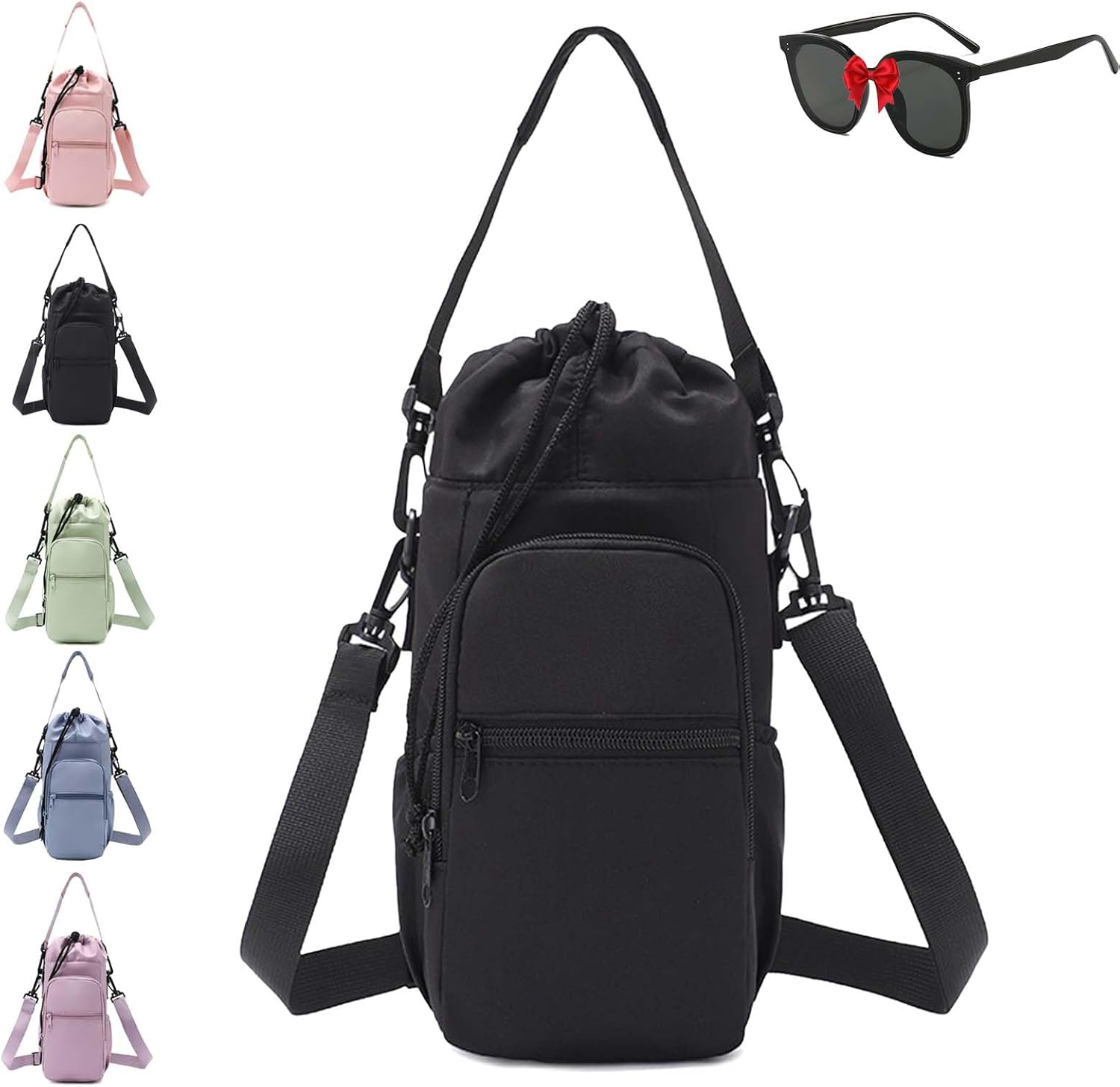 Water Bottle Shoulder Bag &ndash; the Ultimate Outdoor Companion, Water Bottle Bags with Strap for Hikings Camping (Purple)