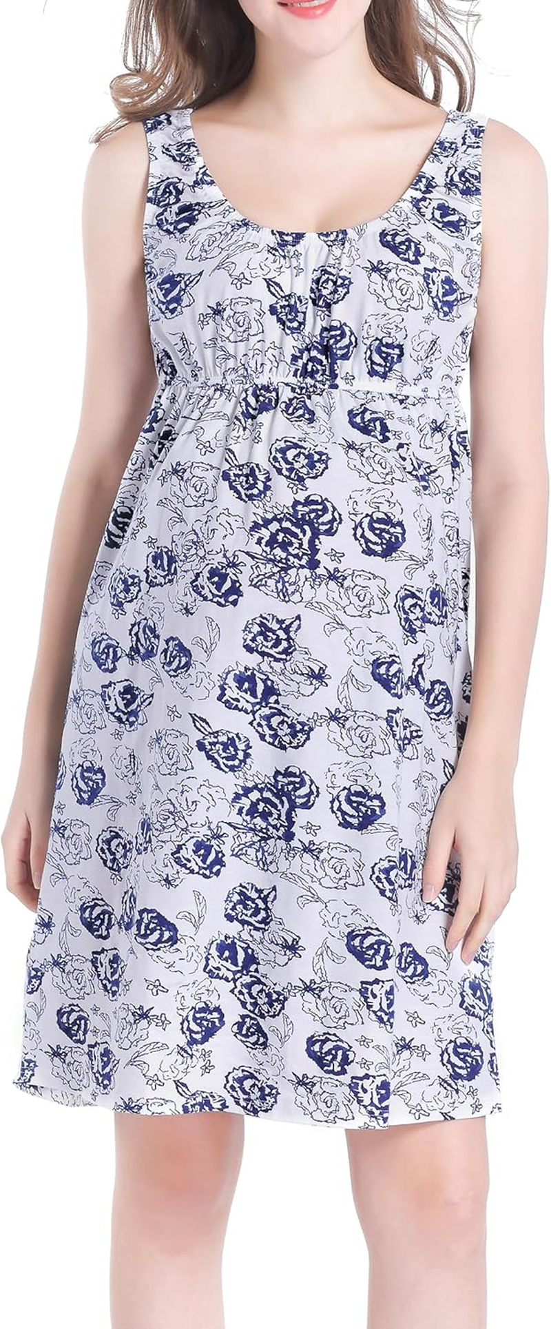 CAKYE Maternity Nursing Nightgown Dress Sleepwear Breastfeeding Pregnancy Pajamas image number 5