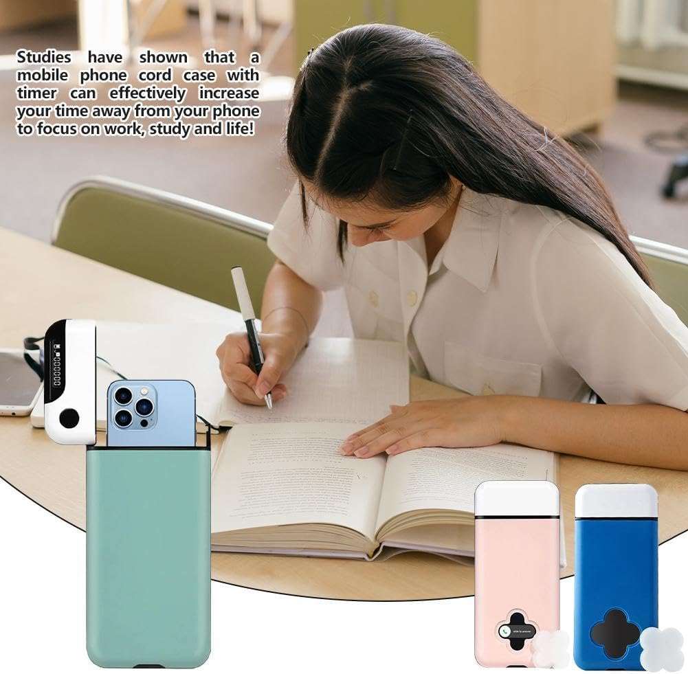 Smart Time Lock Box for Mobile Phone with Timer, Portable Auto Time Lock Box for Ios& Android Phone, Help Be Self-Discipline& Focus to Achieve Goals for Study or Exam,Prevent Excessive Games (Green) image number 4