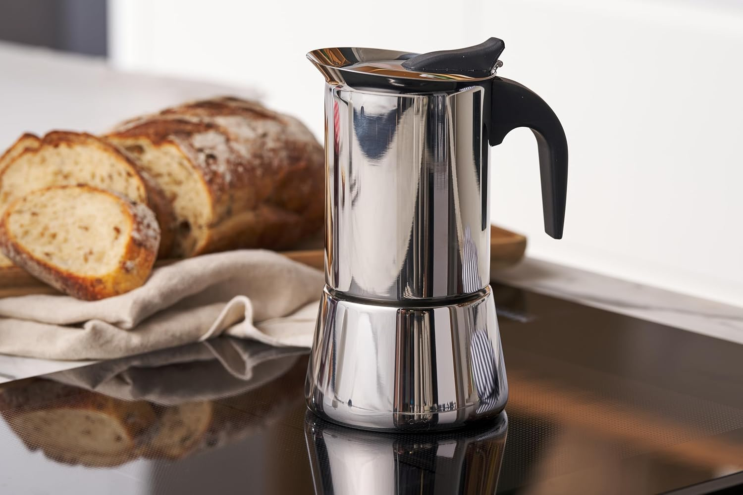 Avanti INOX Espresso Stainless Steel Stovetop Coffee Maker, 300 Ml / 6 Cup image number 4