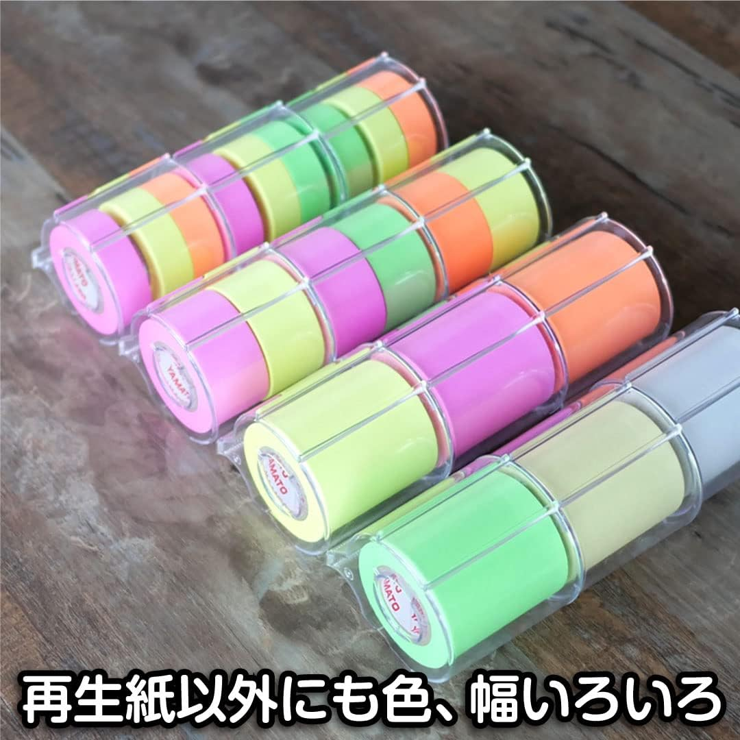 Yamato NOR-50CH-1 Sticky Notes, Notes, Roll Tape, with Cutter, Recycled Paper, Yellow, 2.0 Inches (50 Mm) X 32.8 Ft (10 M) image number 2