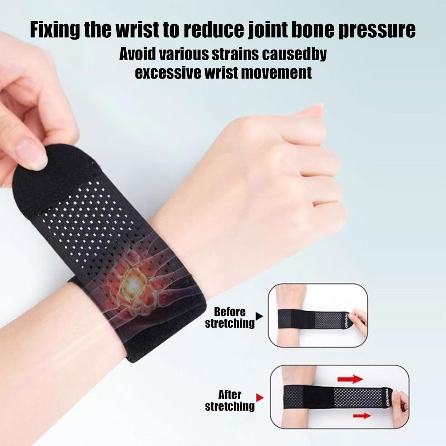 Xolixorium Wrist Brace & Wraps [2 Pcs], Adjustable Carpal Tunnel Support for Sports & Fitness, Black Wrist Strap for Men & Women