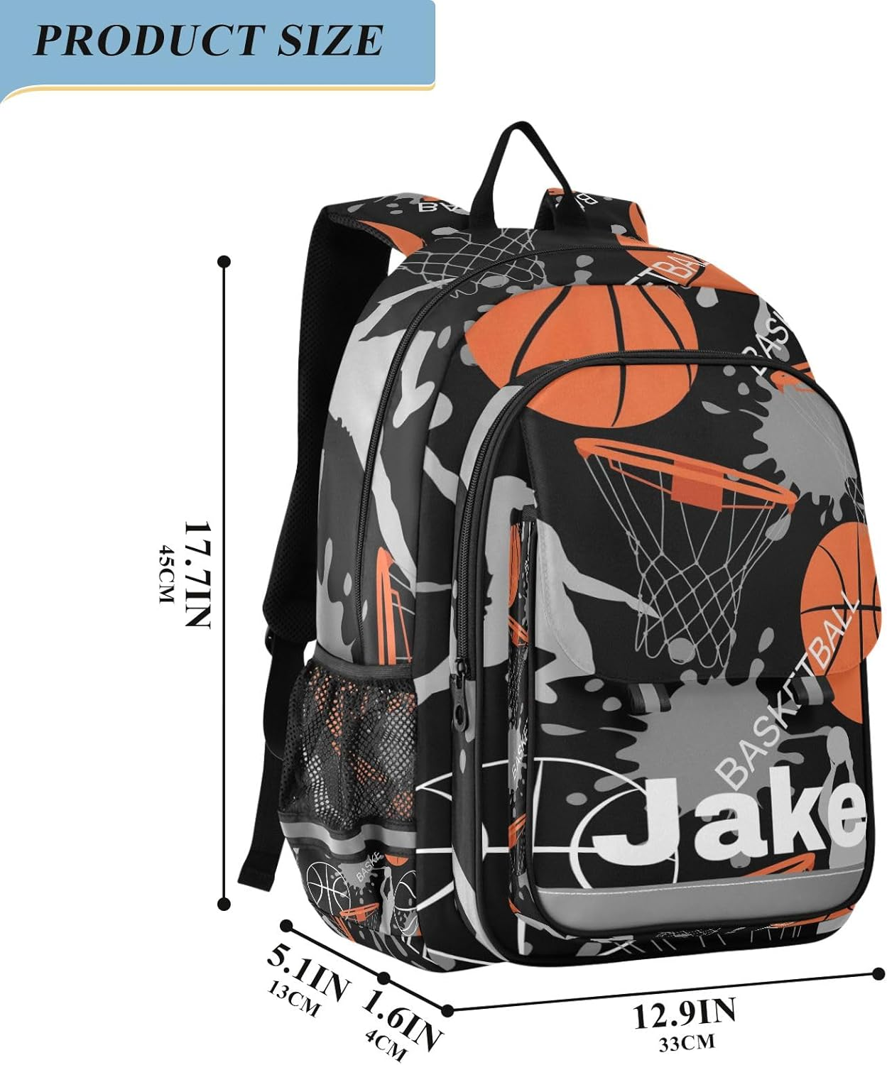 RPLIFE Basketball School Backpacks for Kids, Cool Boys Backpack, Kids Backpack for School image number 1
