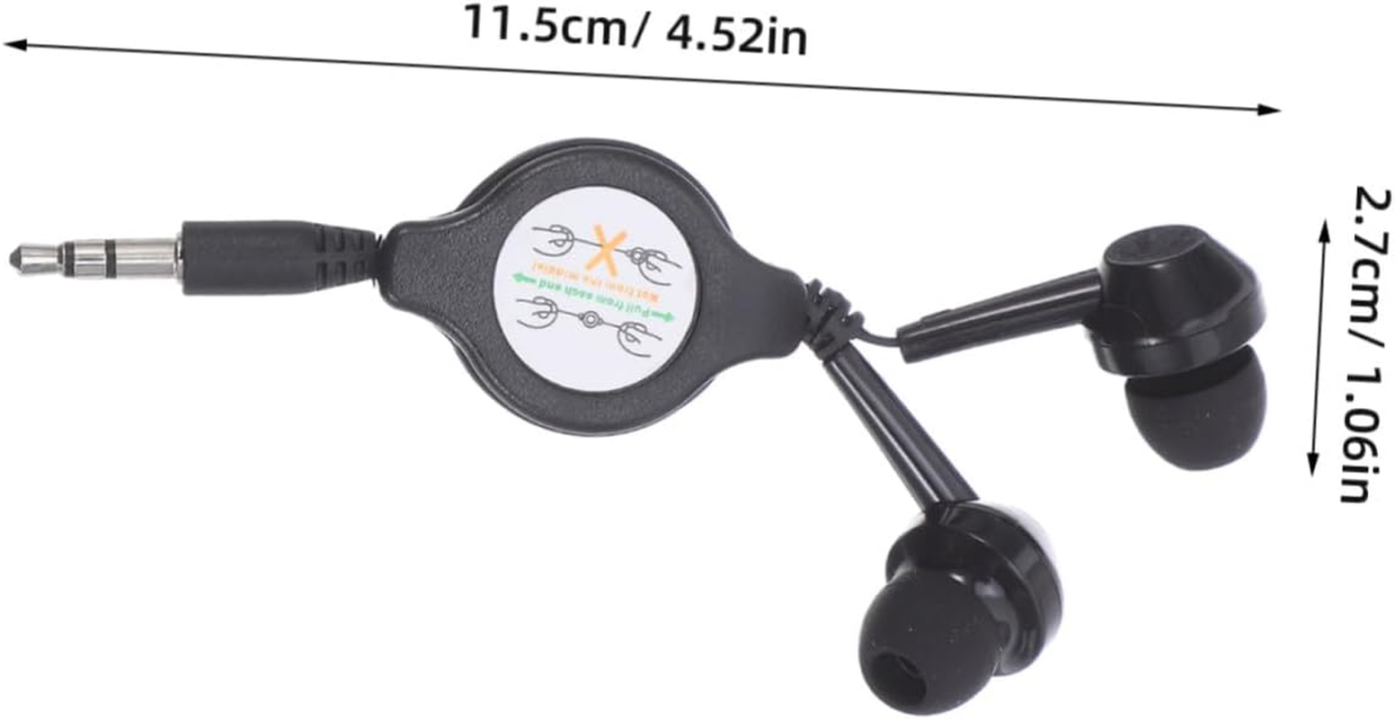 HEALSOPTHY 2Pcs Retractable Earbuds In-Ear Wired Earphones with Cable Noise Isolation Comfortable Gym Office Home image number 5