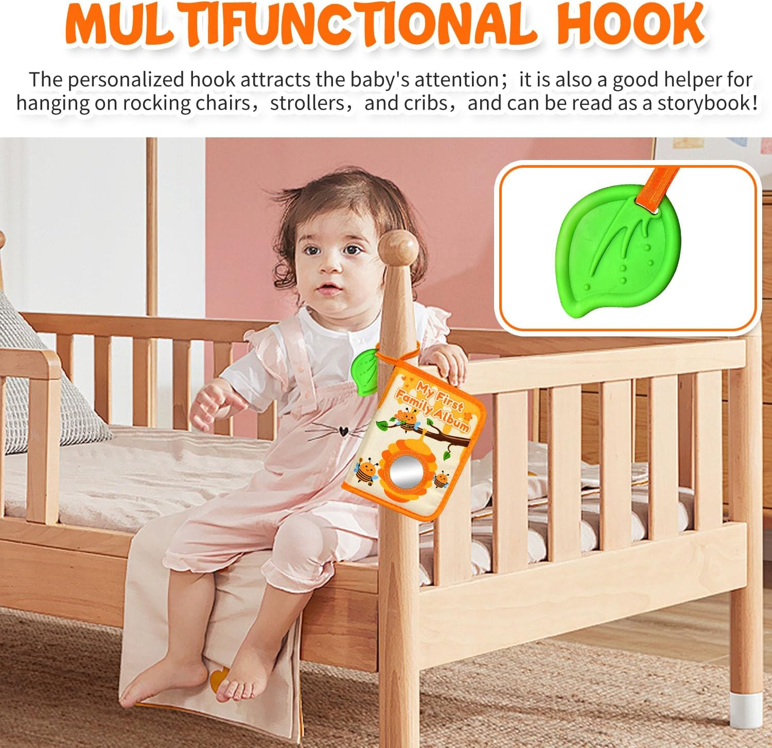 My First Photo Album for Baby, 18|4X6" Baby Photo Book with Soft Cloth Cover & Safety Mirror, Toddler Baby Family Photo Book for Newborns Baptism Birthday Gifts, Yellow Bee - Smiley Face image number 7