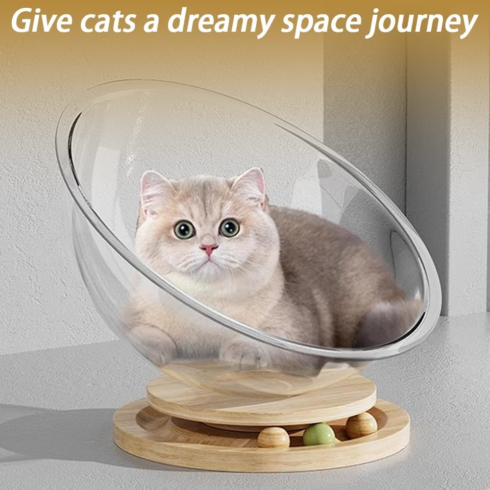 Space Capsule Cat Bed, Modern Cat Pod Bed for Indoor Pets, Minimalist Design, Simple Assembly, Cozy Retreat for Feline Friends, Density Board L