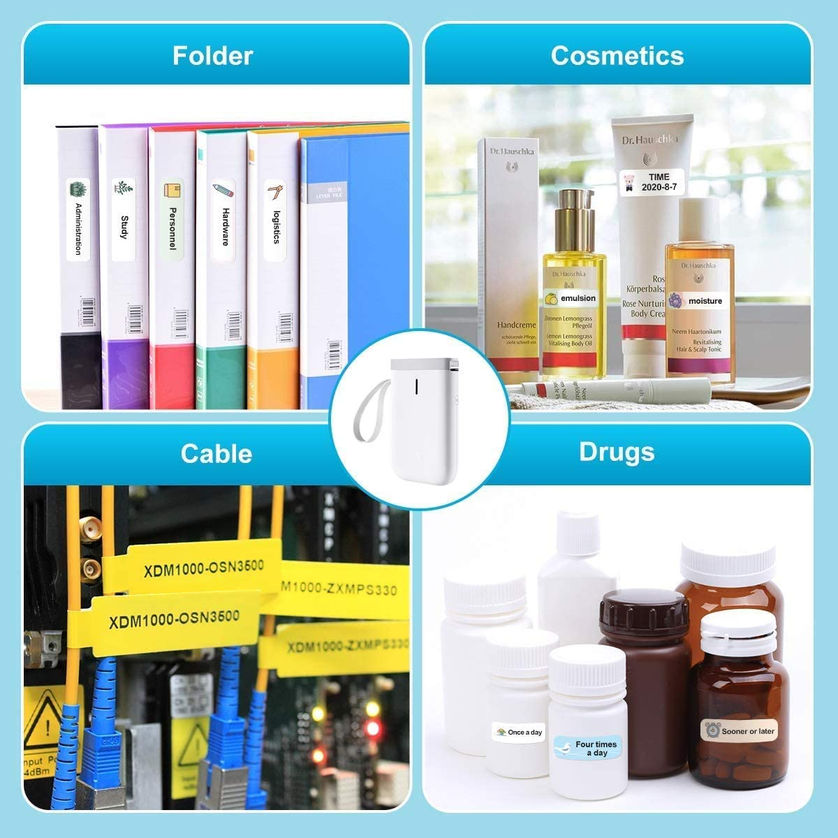 Niimbot Label Maker D11 Portable Bluetooth Lable Printer with Multiple Templates Compatible with Ios +, Easy for Home Office Organization USB Rechargeable Label Printer Paper Include (Black) image number 6