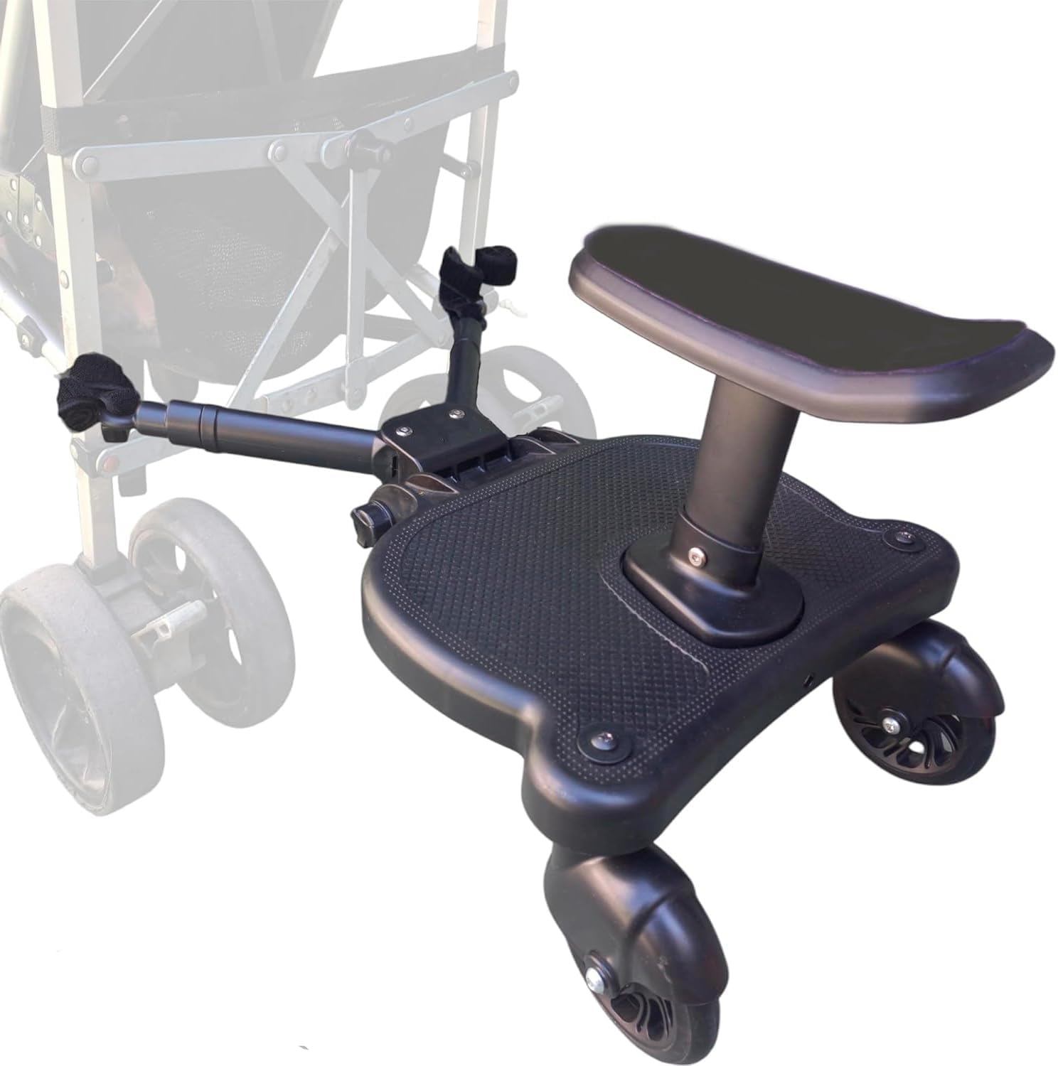 Universal Toddlers Stroller Board Kids Buggy Pushchair Jogger Travel Pram Buggy Board 2In1 Detachable Seat or Stand Ride-On Connector Pram Accessories image number 3