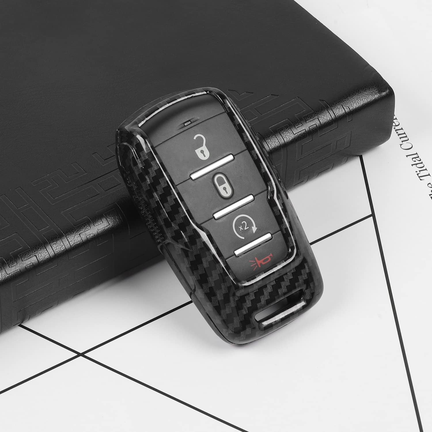 RAZPOY Key Fob Cover Compatible with for 2018-2023 Dodge RAM 1500 2500 3500 image number 4