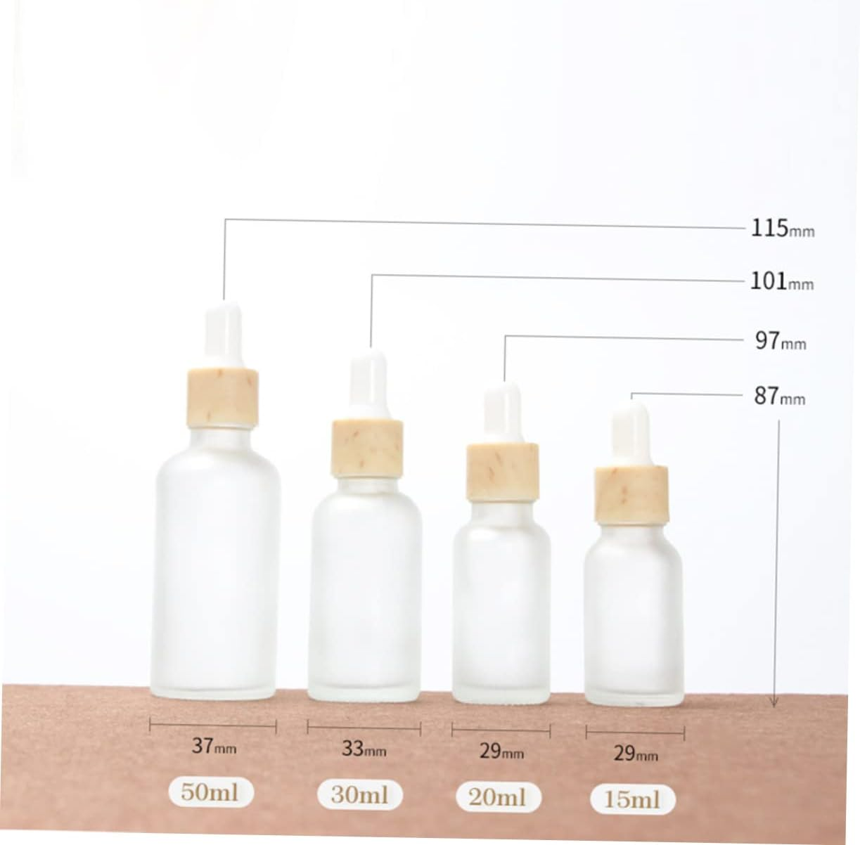 Baluue 5Pcs Frosted Glass Dropper Bottles Cosmetics Bottles Refillable for Travel Fluid Container image number 3