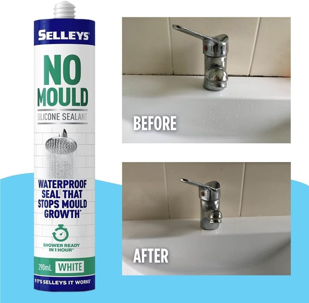 Selleys 101804 No Mould Sealant, 290 Ml, White image number 1