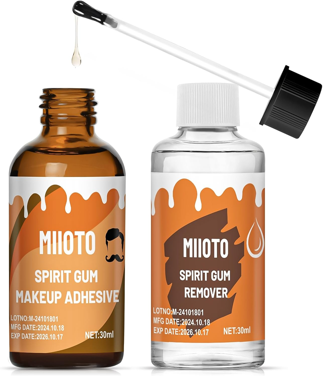 Ganbaro Spirit Gum, Makeup Remover, Spirit Gum Adhesive and Remover Kit, Makeup Scarring Liquid Cosmetic image number 3