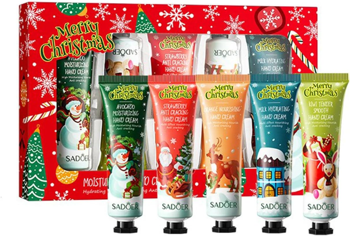 Hand Cream for Women, Hand Cream Gift Set, Hand Lotion Travel Size Bulk for Dry Cracked Hands, Moisturizer Hand Cream for Stocking Stuffers and Christmas Decorations (5PCS-D) - 1Pc-A image number 5