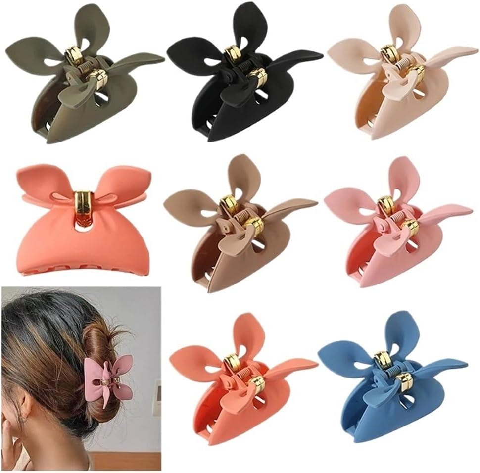 Hair Claw Clips 7Cm Medium Size Butterfly Shape Frosted Hair Claw for Women Hair Clip Shark Clip Hairpin Headwear Accessories image number 4