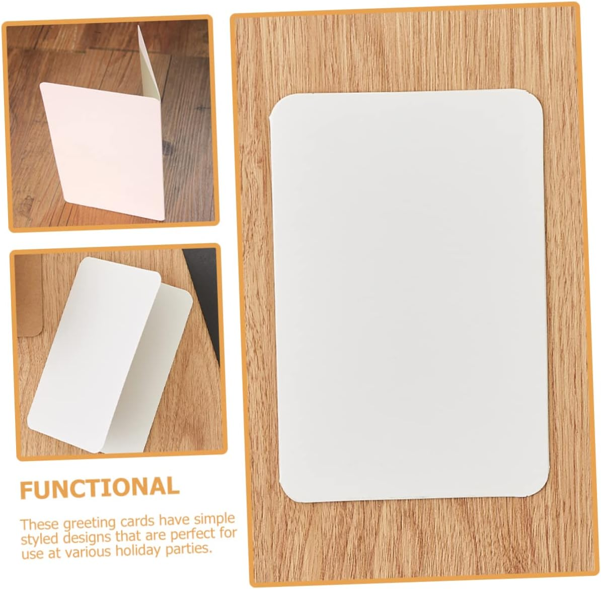 Operitacx 100Pcs Blank Kraft Paper Greeting Cards Blessing Cards for Holidays Birthdays and Parties for Crafting and Personal Messages