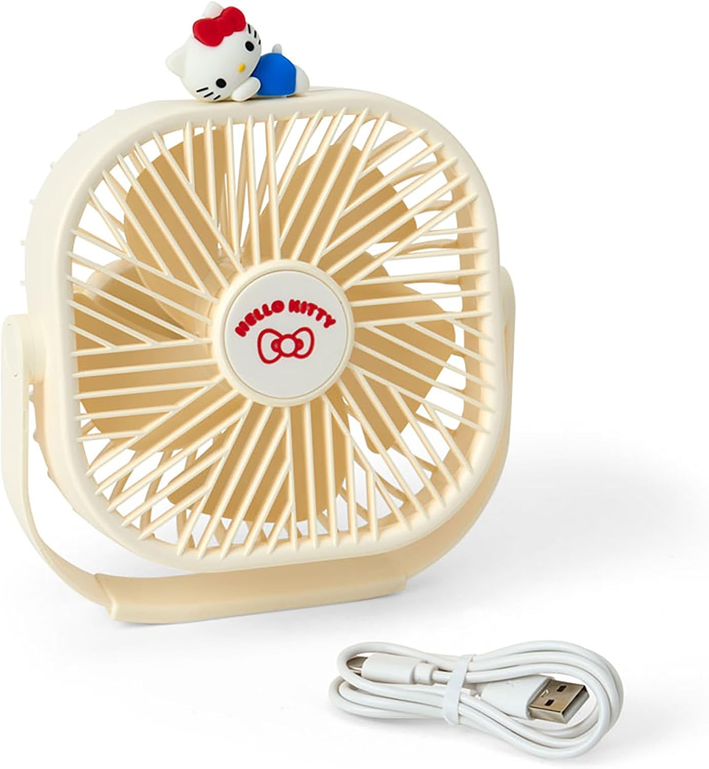 Sanrio 641863 Hello Kitty Desktop Fan, Body: ABS Resin, Blades: Polycarbonate, Character Part, Anti-Slip: Silicone Rubber, 3 Levels of Air Flow Adjustment, Desk, Ages 15 and Up