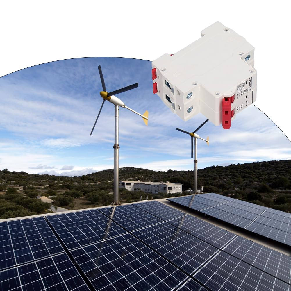 Lwuey 2P DC Miniature Circuit Breaker, 1000V 16A Low Voltage Circuits Breakers Overload Protection Switch Solar PV System Isolator Din Rail Mount Thermal Magnetic Trip DC MCB Disconnect Switches image number 2