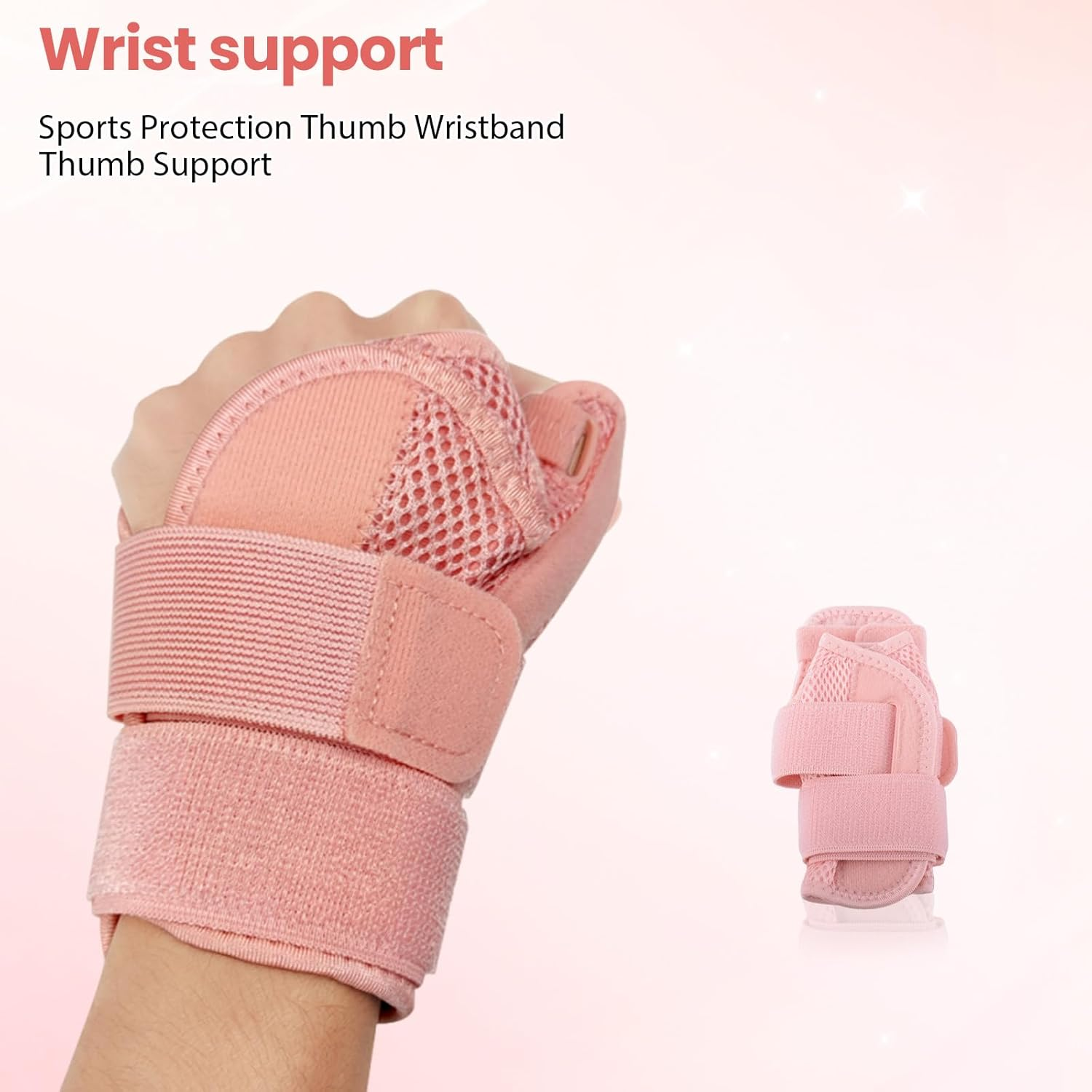 Thumb Spica Splint with Stabilizer for Arthritis Carpal Tunnel Syndrome and Sprains Thumb Brace with Support for Tendonitis One Size Fits Most Fits Both Hands Pink image number 1