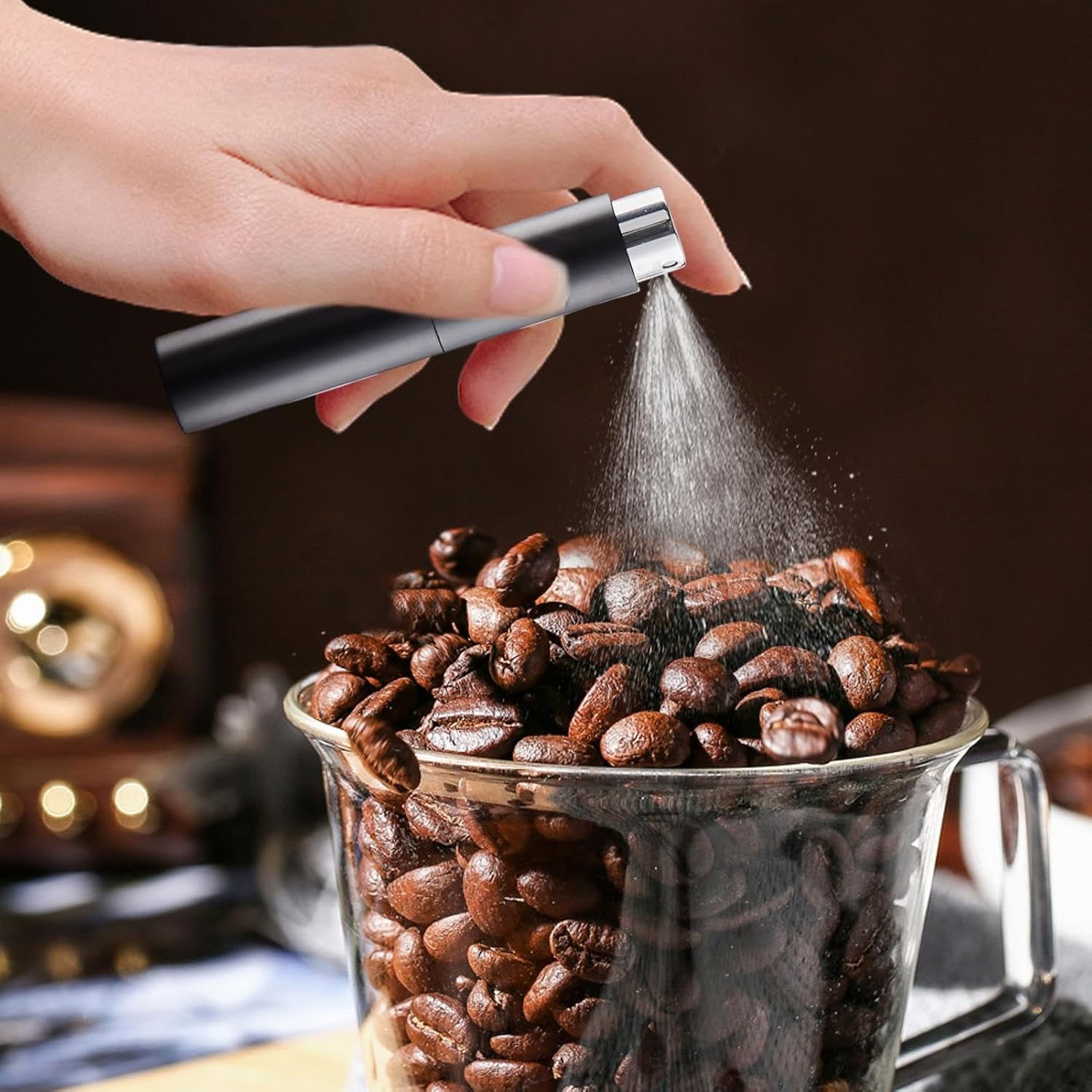 Coffee Making Accessories - Anti-Flying Grind Accessories,Rotary Pump Head Raised Spray Bottle for Dining Room, Hotel, Restaurant, Kitchen, Cafe - Black image number 4