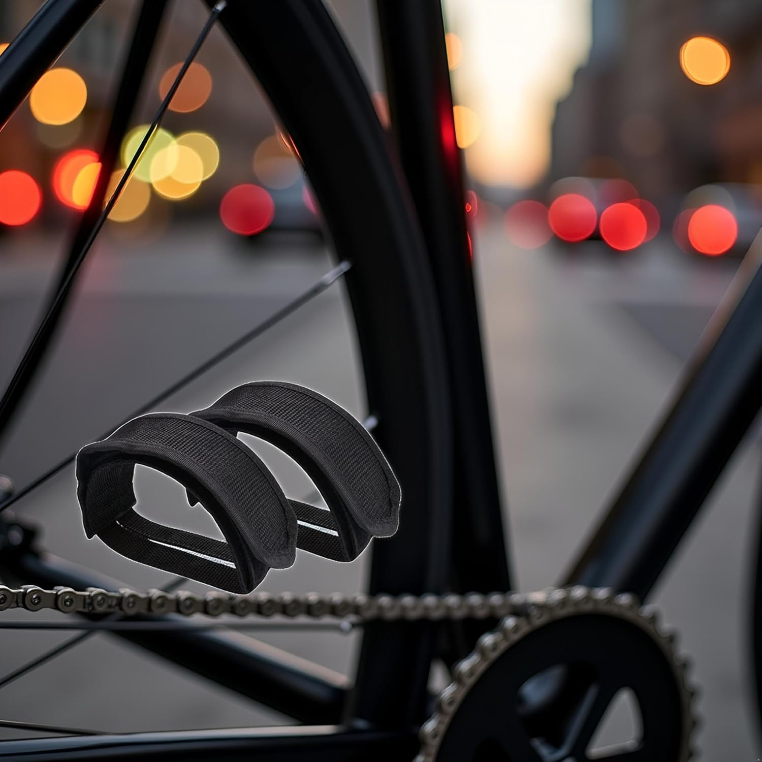 2Pcs Black Beam Strap Pedal Straps Cycling Bike Accessories, Foot Pedal Straps Toe Clips Straps Tape Cycling Parts and Components for Fixed Gear Bike, Sports and Outdoors image number 3