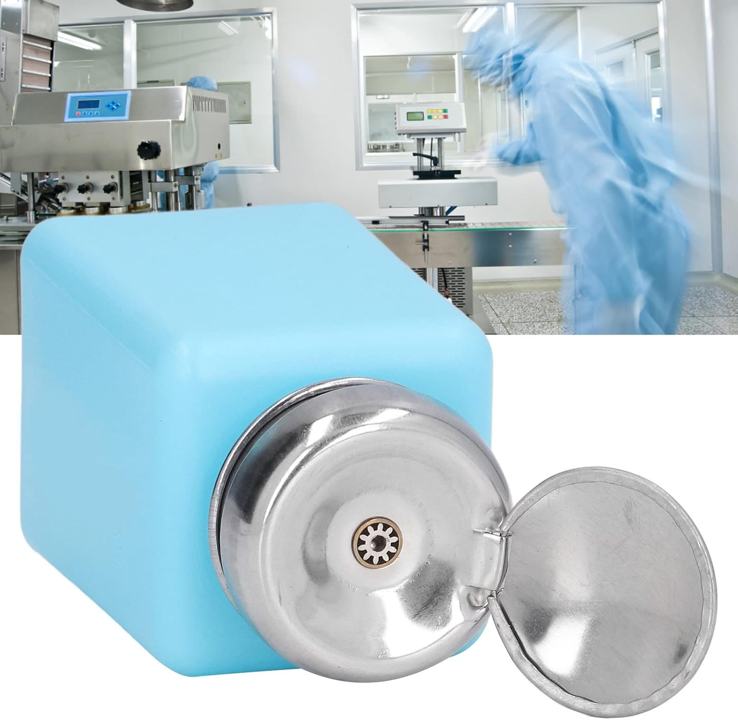 200ML Solvent Dispenser, ESD Safe anti Static Square Bottle with Stainless Steel Lid, Press Type, Compact Size, for Acetone, IPA Solvent, Oil (Blue) image number 3