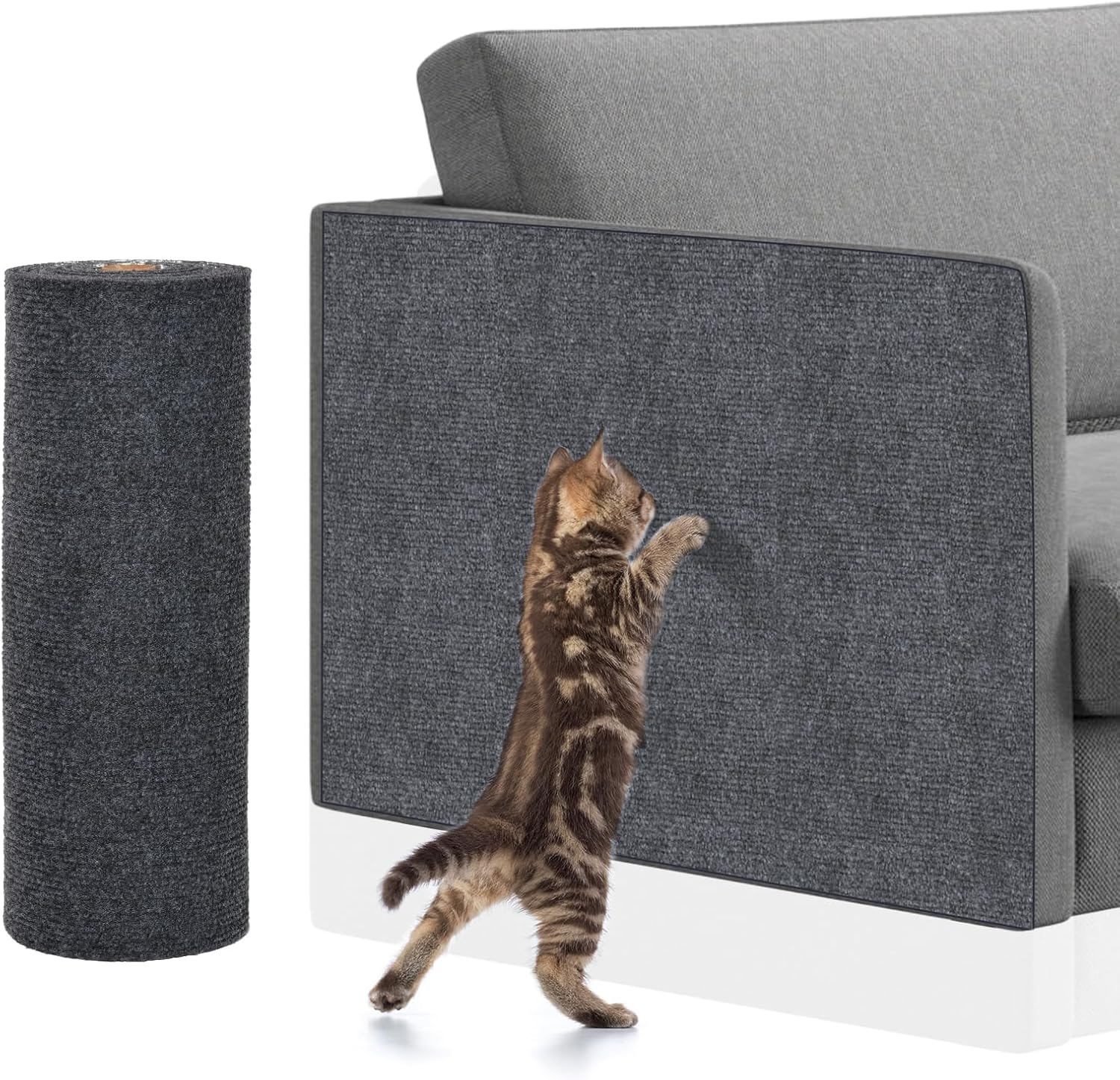 Adiwo 60 Cm X 100 Cm, Self-Adhesive Scratching Mat, Cat Scratching Mat, Scratch Protection, Sofa Cat, DIY Scratching Boards, Scratch Wall for Furniture, Scratching Carpet, Couch Protection (Dark Grey) image number 3