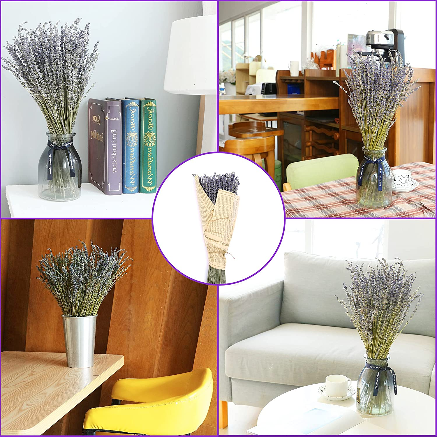 MIHUAGE Dried Lavender Flowers Bundles 100% Natural Real Dry Flower for Home Decorations,Home Fragrance 380-400 Stems image number 2