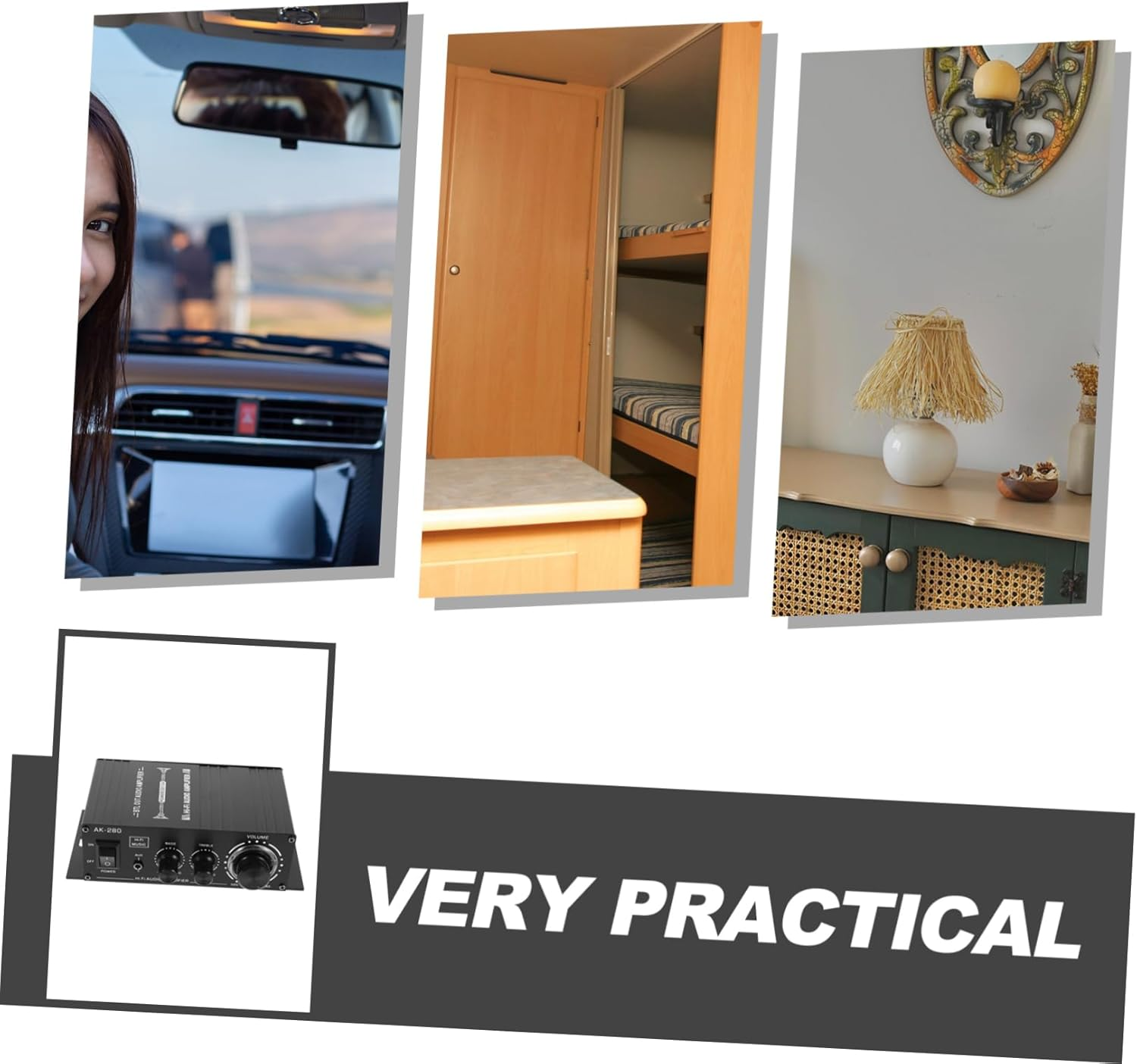 Mobestech 12V Portable Mini Audio Amplifier for Car Motorcycle Home and Computer Power Supply Compatibility Voice Amplification Compact Design image number 1