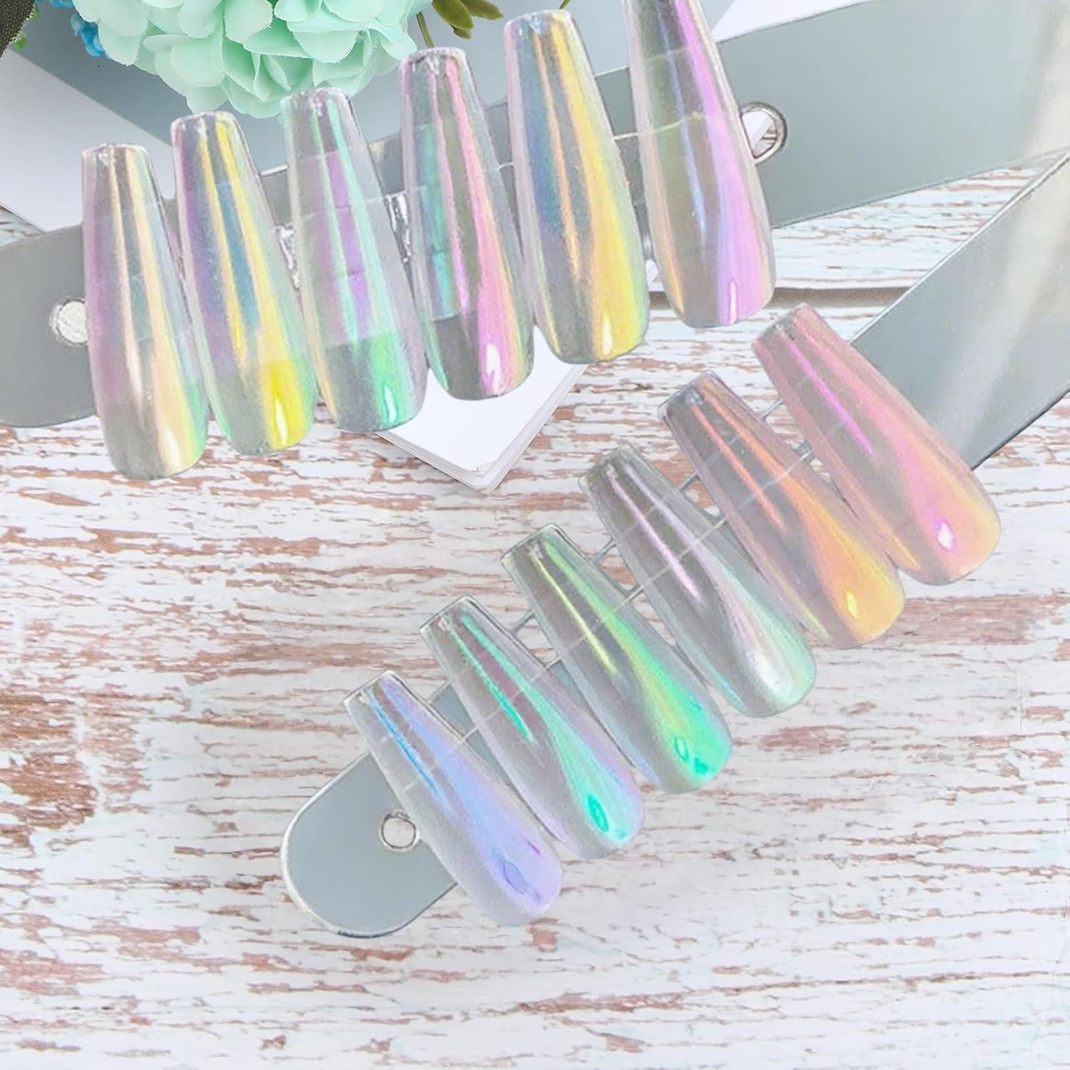 Treayes Chrome Nail Powder, Acrylic Nail Powder - Nail Art Decoration for Women with Mirror Effect, Iridescent Aurora, Ideal for Gel Polish image number 5