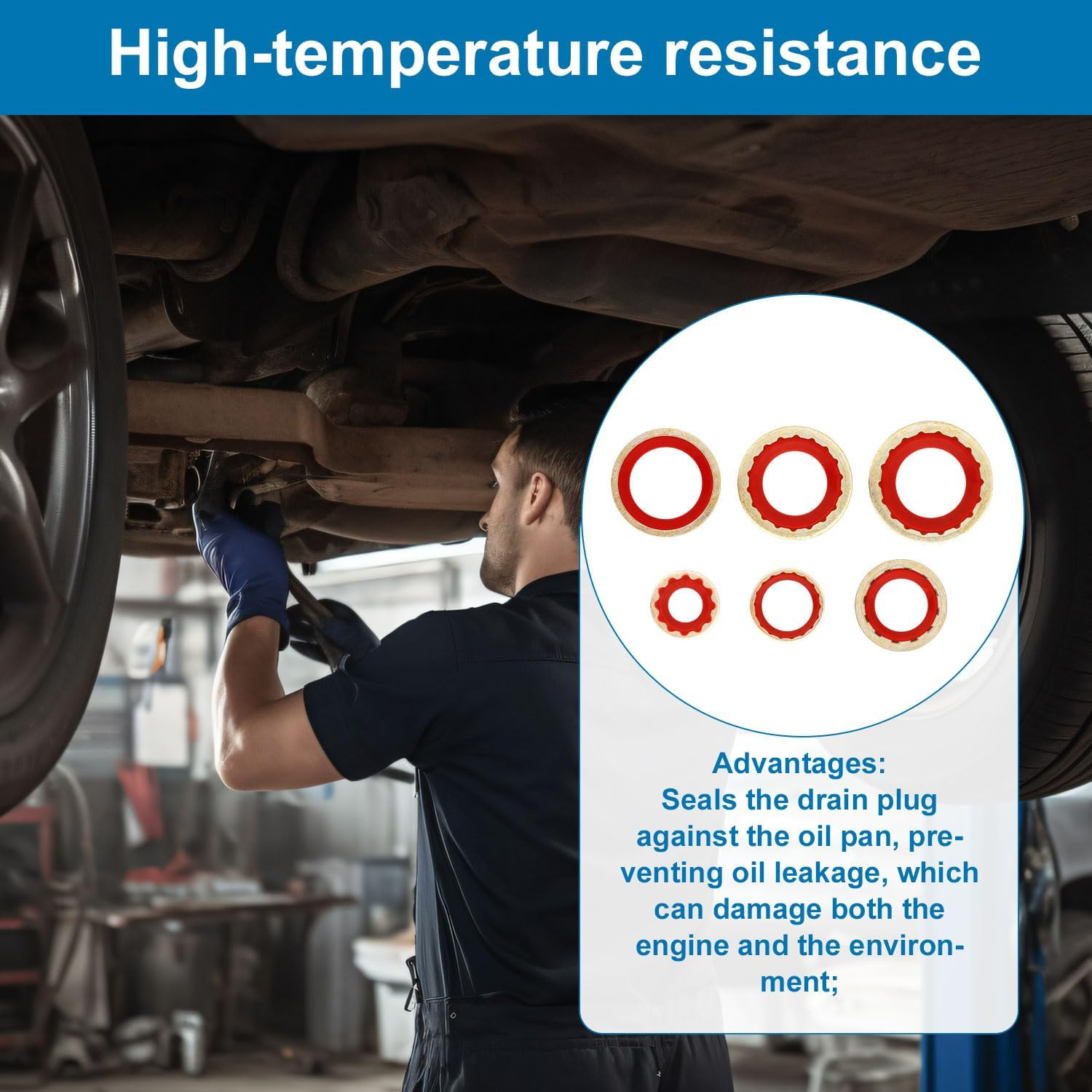 30Pcs Car AC Compressor Gaskets, Leakproof AC Port Seal Washer Multi-Specification Car AC Compressor O-Ring Gasket Seals for Most Car Models (Red) image number 6