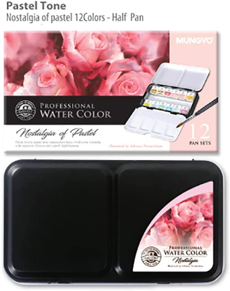 Mungyo Professional Solid Water Colors 12 Pan Colors Pastel Tone image number 4