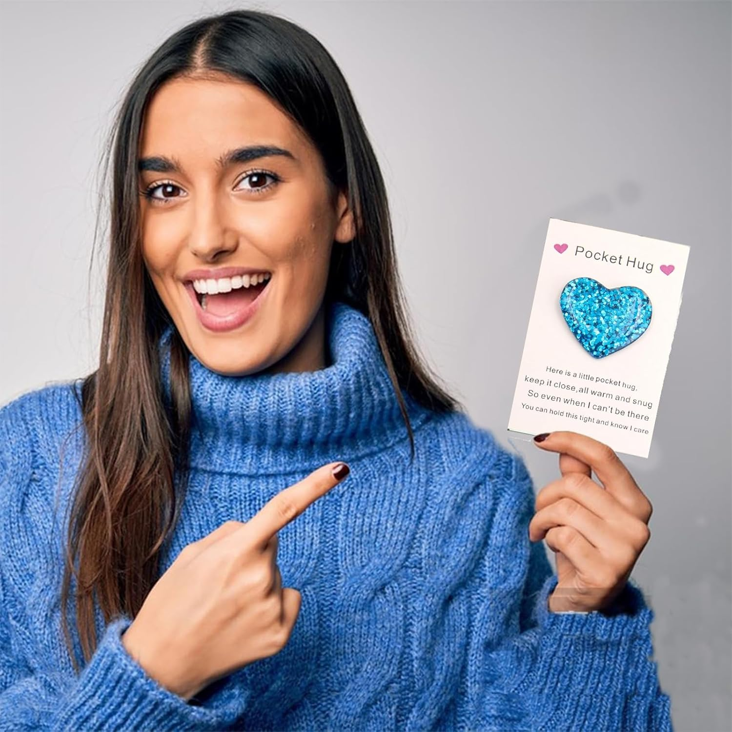 3 PCS Pocket Hug, Set of 3 Colourful Pocket Hugs in Purple, Blue and Multicolour, Emotional Support for Long Distance Relationships, Graduation, More, a Heartfelt That Symbolises Love image number 6