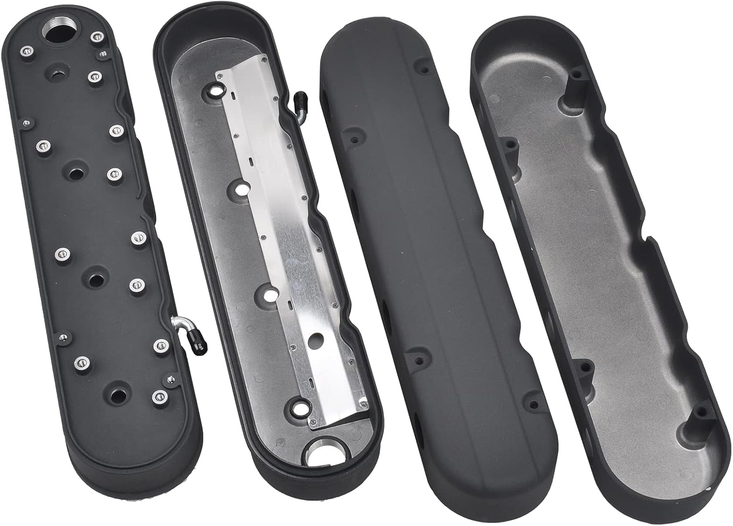 Cast Aluminum Valve Covers with Coil Mounts Compatible with LS Chevy Small Block SB V8 293 325 376 427 - Black image number 3