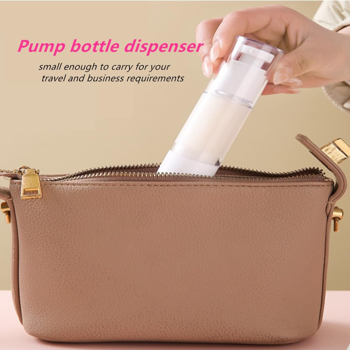 1.7 Oz 50Ml Empty Airless Pump Bottles,Lotion Shampoo Cosmetics Travel Bottles,Dispenser Refillable Containers,For Business Trips and Travels (Pack of 6,Clear) image number 5