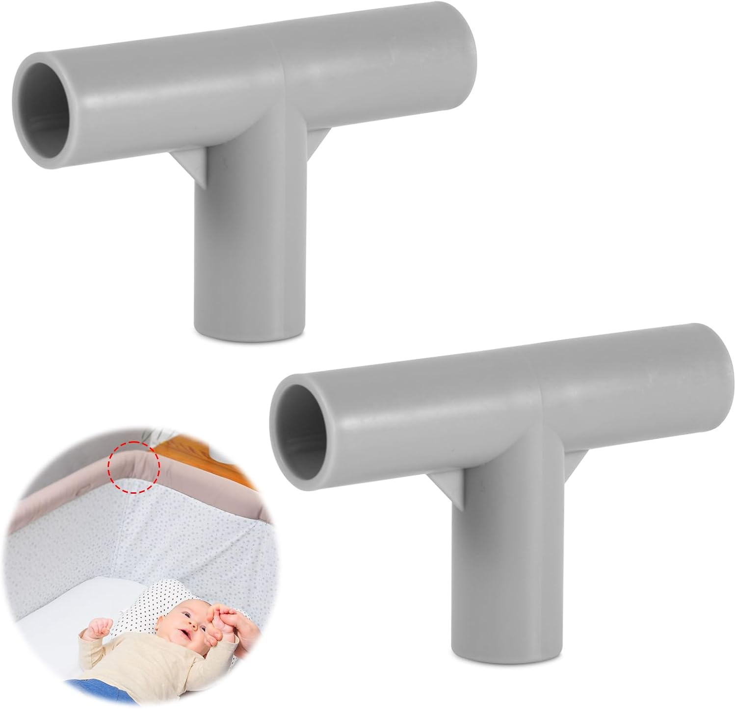 2Pcs Baby Playpen Parts T-Shaped Joints, 0.75 Inch Inner Diameter Baby Playpen Replacement Connectors Playpen Replacement Parts Baby Playpen Accessories for Baby Play Yard image number 2