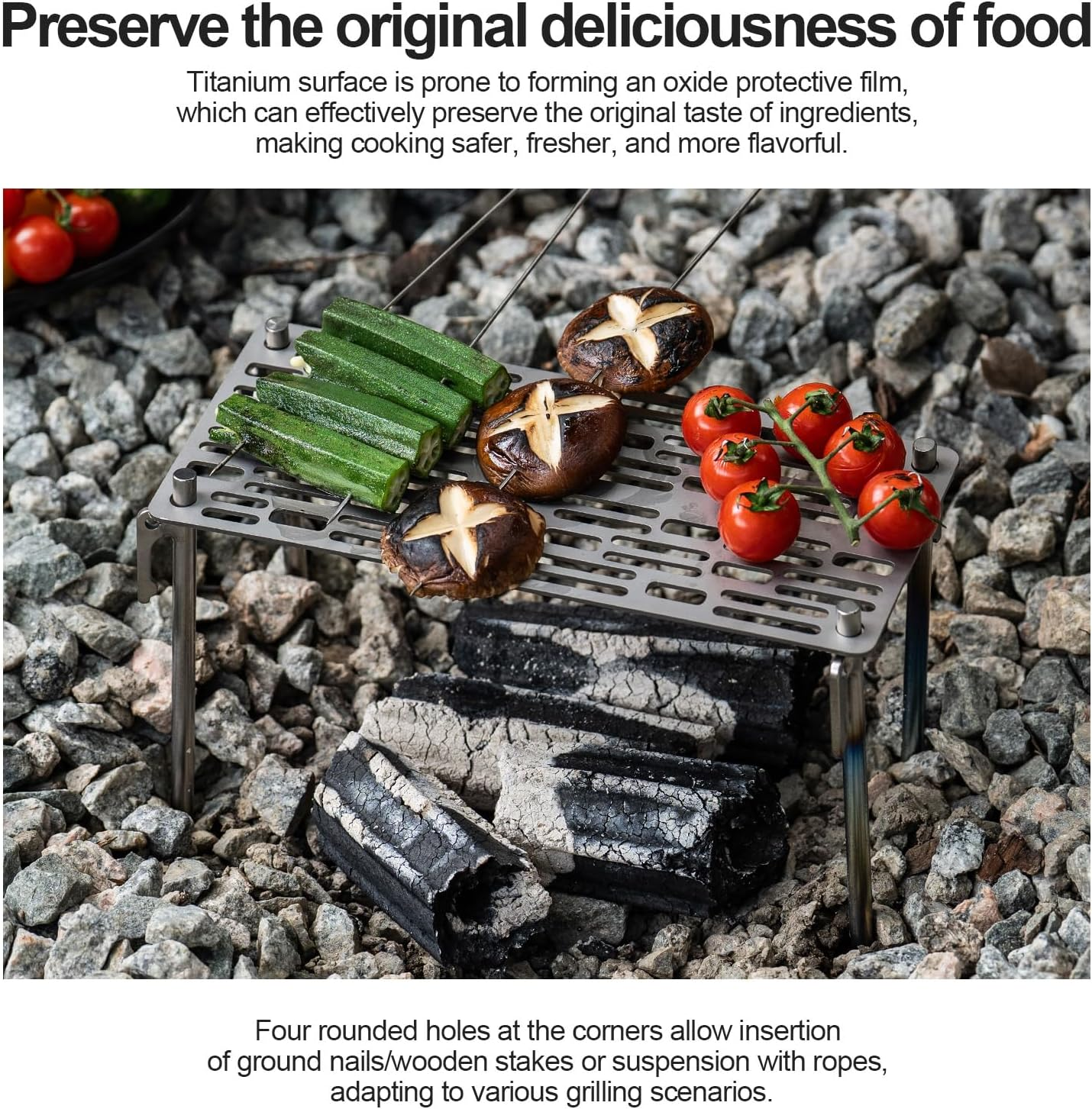 Boundless Voyage Titanium Grill with Carry Bag Outdoor Camping Grill Net Plate Backpacking Mini Size Gridiron Barbecue BBQ image number 4