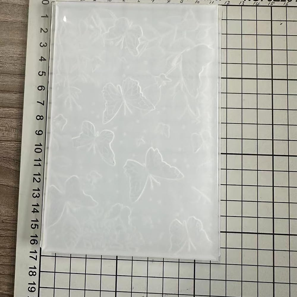 1Pcs 3D Embossing Folders,Textured Flowers Leaves Butterflies Background Embossed Template,Embossing Plates,Plastic Template,For Card Making,Scrapbooking Paper, Photo Album image number 2