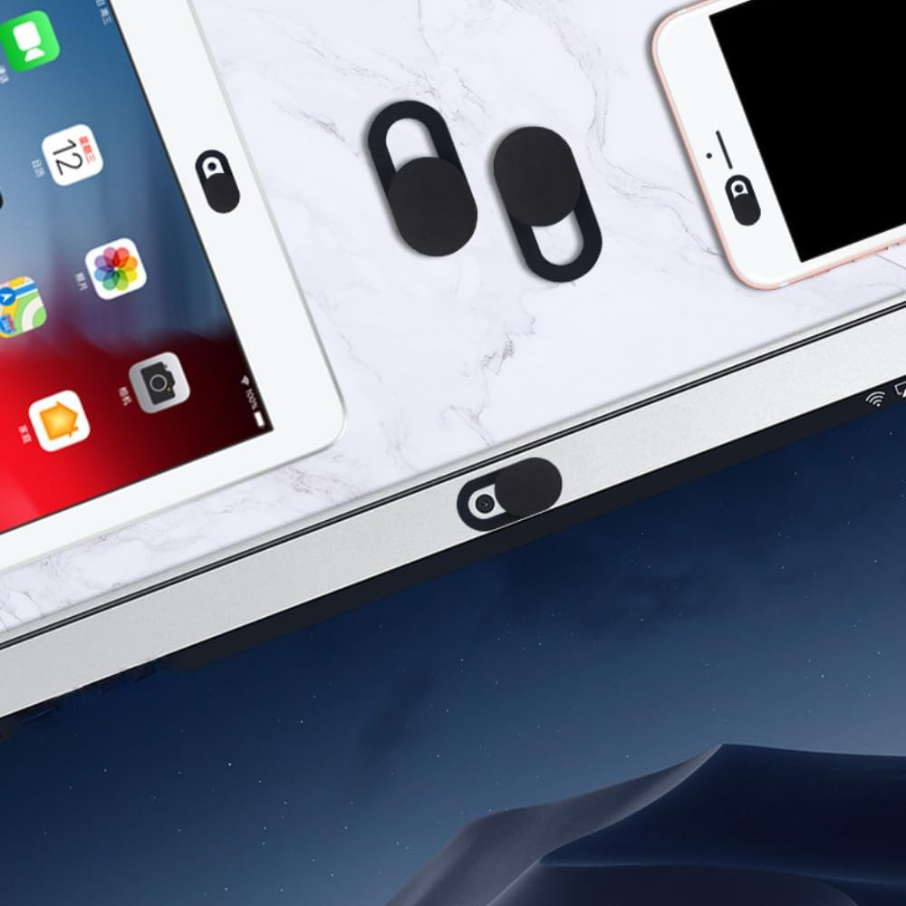 Poemtian 8Pcs Webcam Cover Camera Cover Protect Your Privacy Security,Protection from Dust and Dirt Slide Ultra Thin Mobile Phone Camera Blocker for Smartphone Laptop Desktop Computer PC Tablet (White)