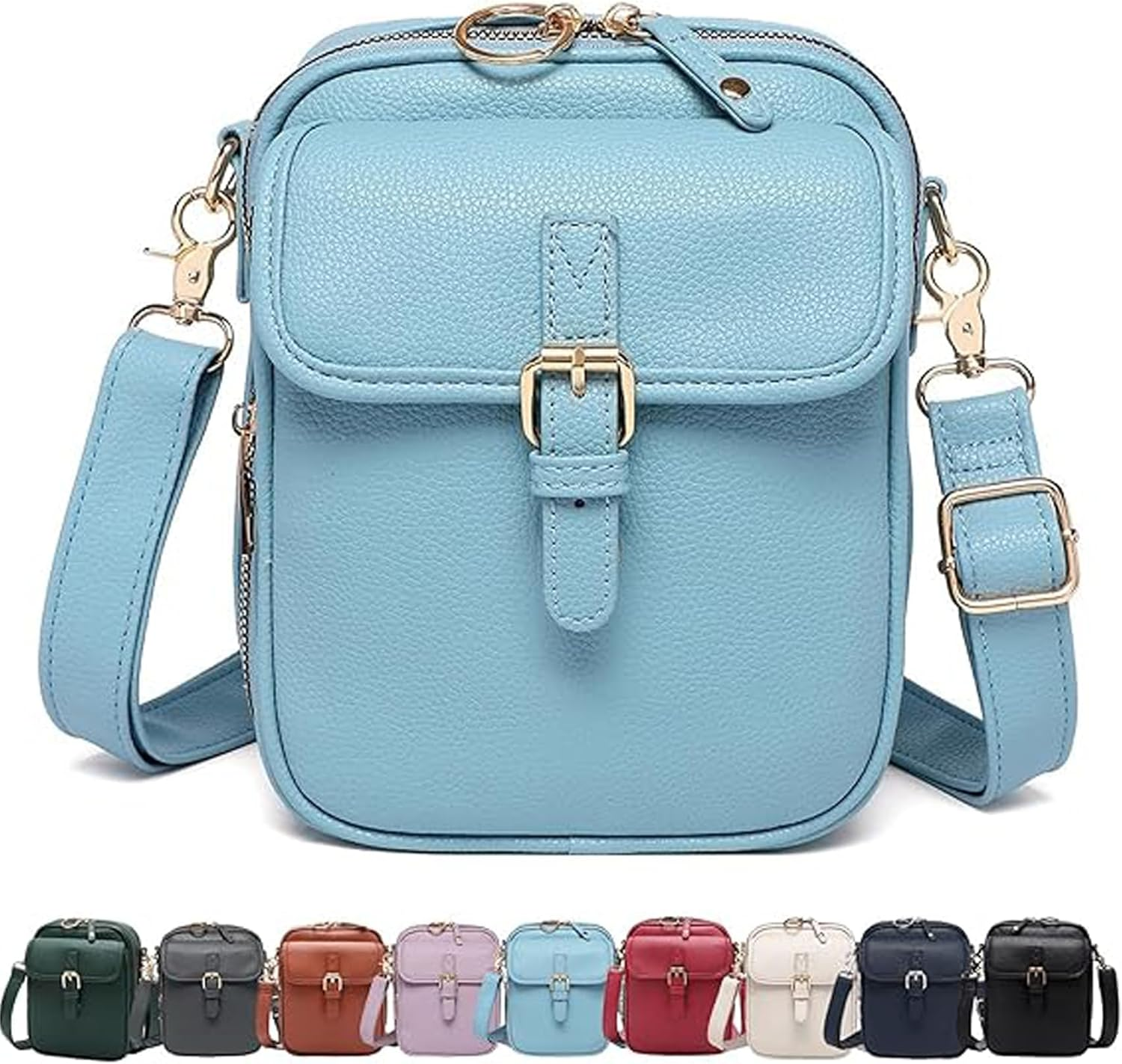 Collaboraten1 Crossbody Leather Bag, Forcipower Crossbody Bag for Women, Vintage Cross Body Shoulder Purse, Anti-Theft