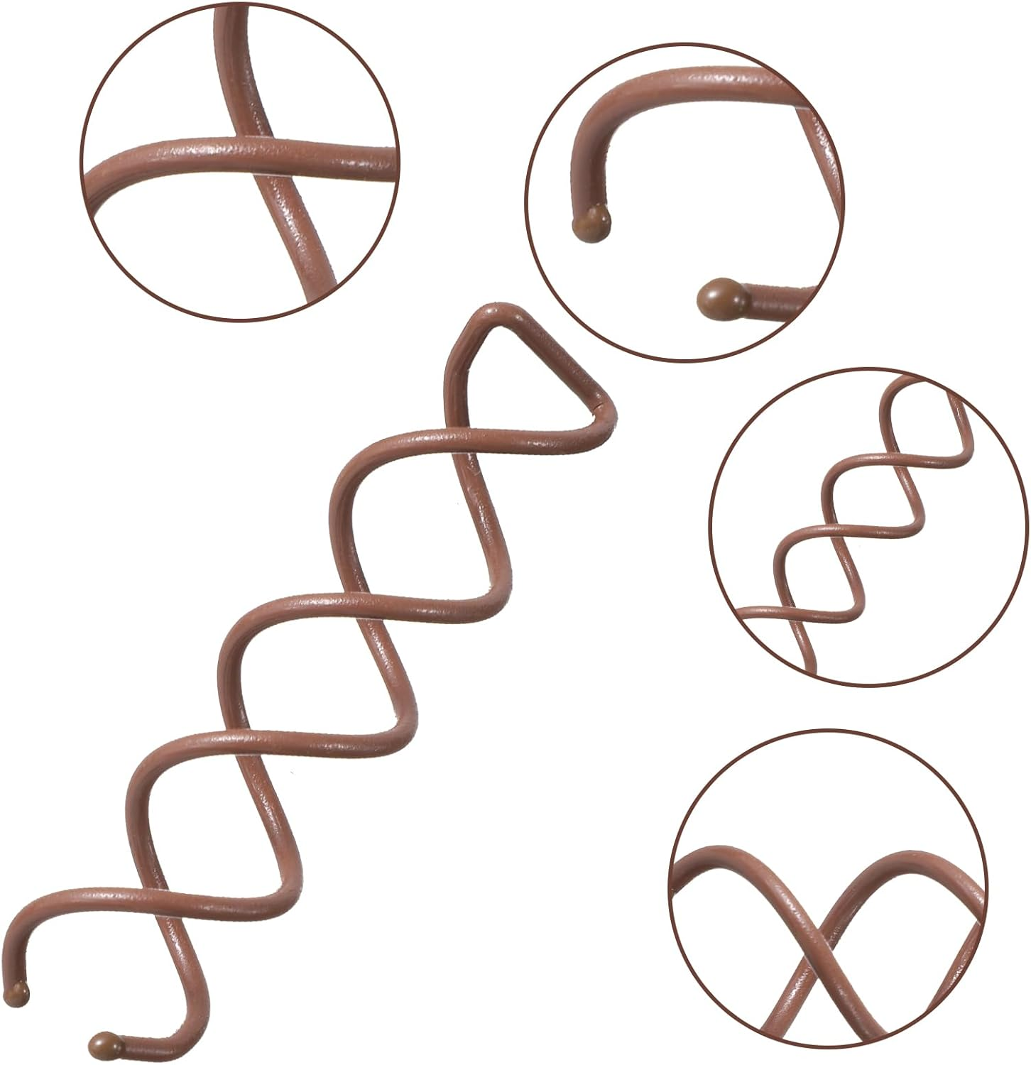 Molain 20PC Spiral Hair Pins, Twist Hair Pins Corkscrew Hair Pins Spin Pins Non-Scratch round Clip Twist Screw Hair Pin for Women Hair Style DIY (Brown) image number 4