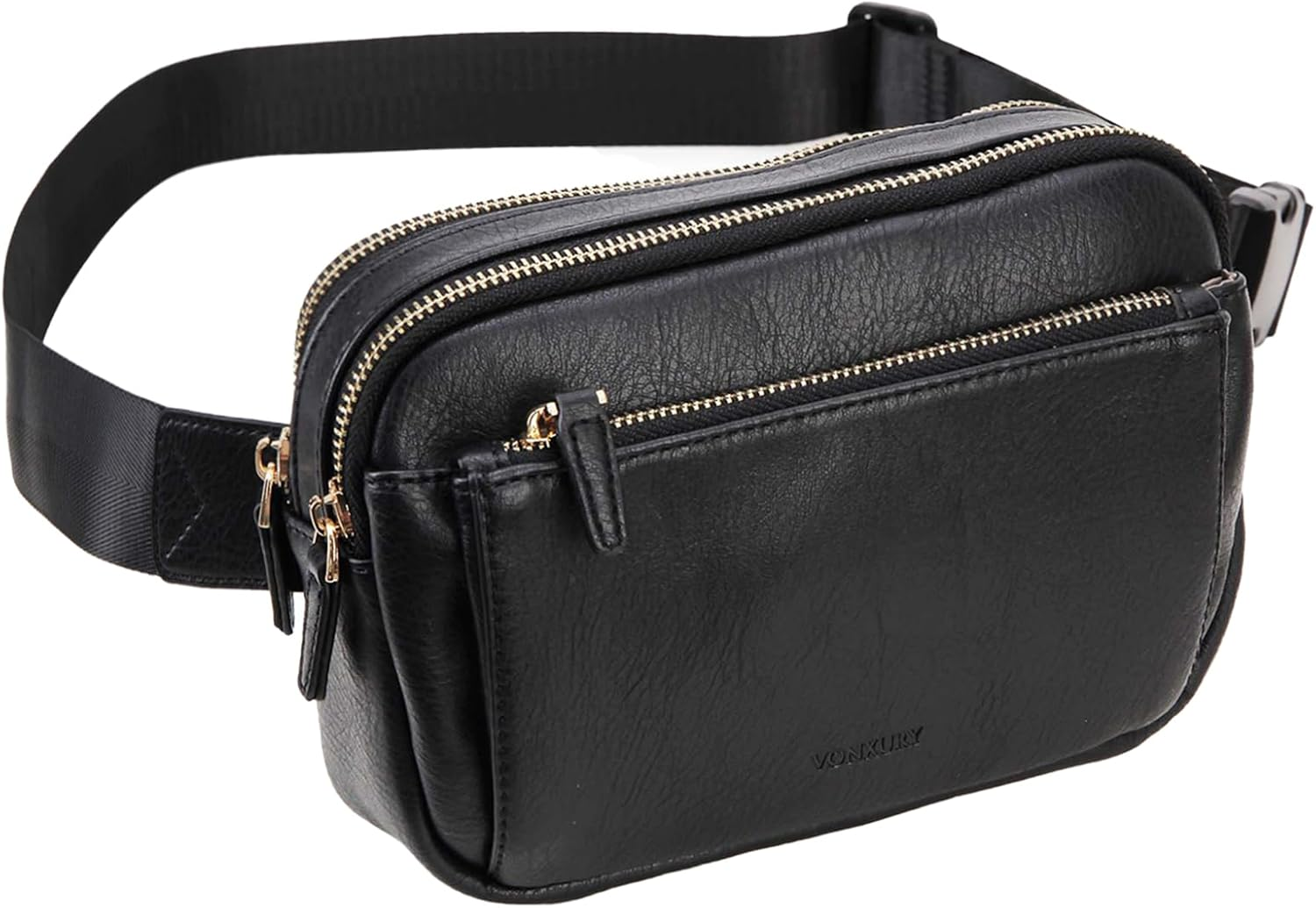 VX VONXURY Fashion Belt Bag,Vegan Leather Fanny Packs with Adjustable Strap,Trendy Small Crossbody Waist Bag (All Brown-Faux Leather)