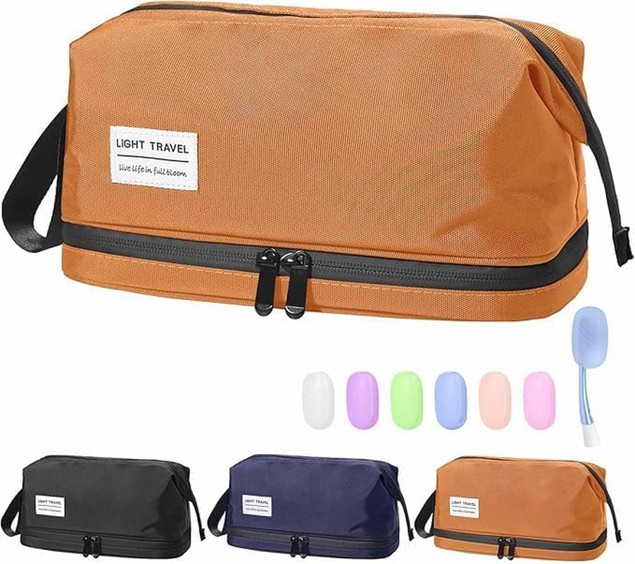 Toiletry Bag for Men,Water Resistant Double Layer,Organizer with Toiletry Cup Large Capacity for Travel near and Far - Black image number 3