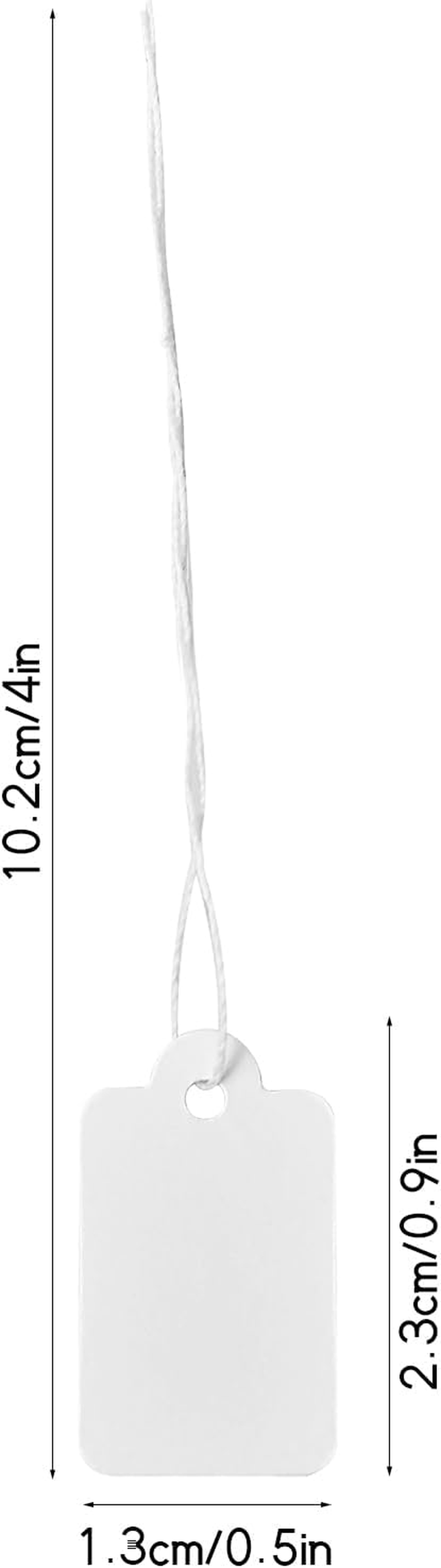 White Price Tags 100 Pieces White Marking Writable Tags, with String, Marking Strung Price Tag, White Paper Tag Jewelry (23X13Mm) image number 2